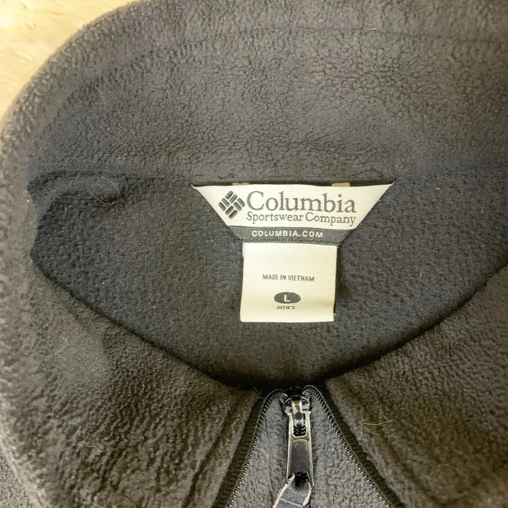Columbia Fleece Mens Large black Full Zip‎ Long Sleeve Jacket Outdoors Casual